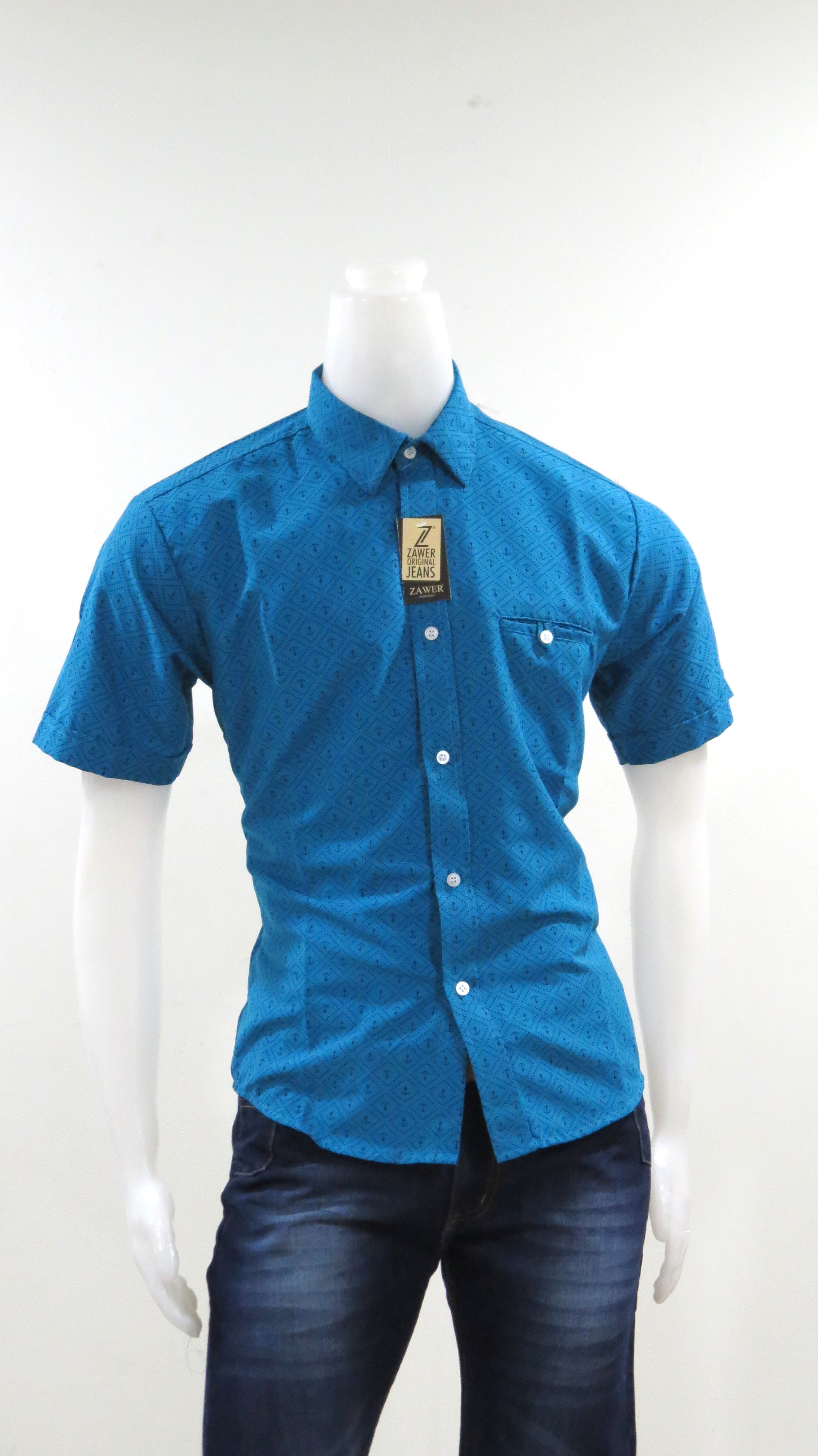 camisa MC azul anclas
