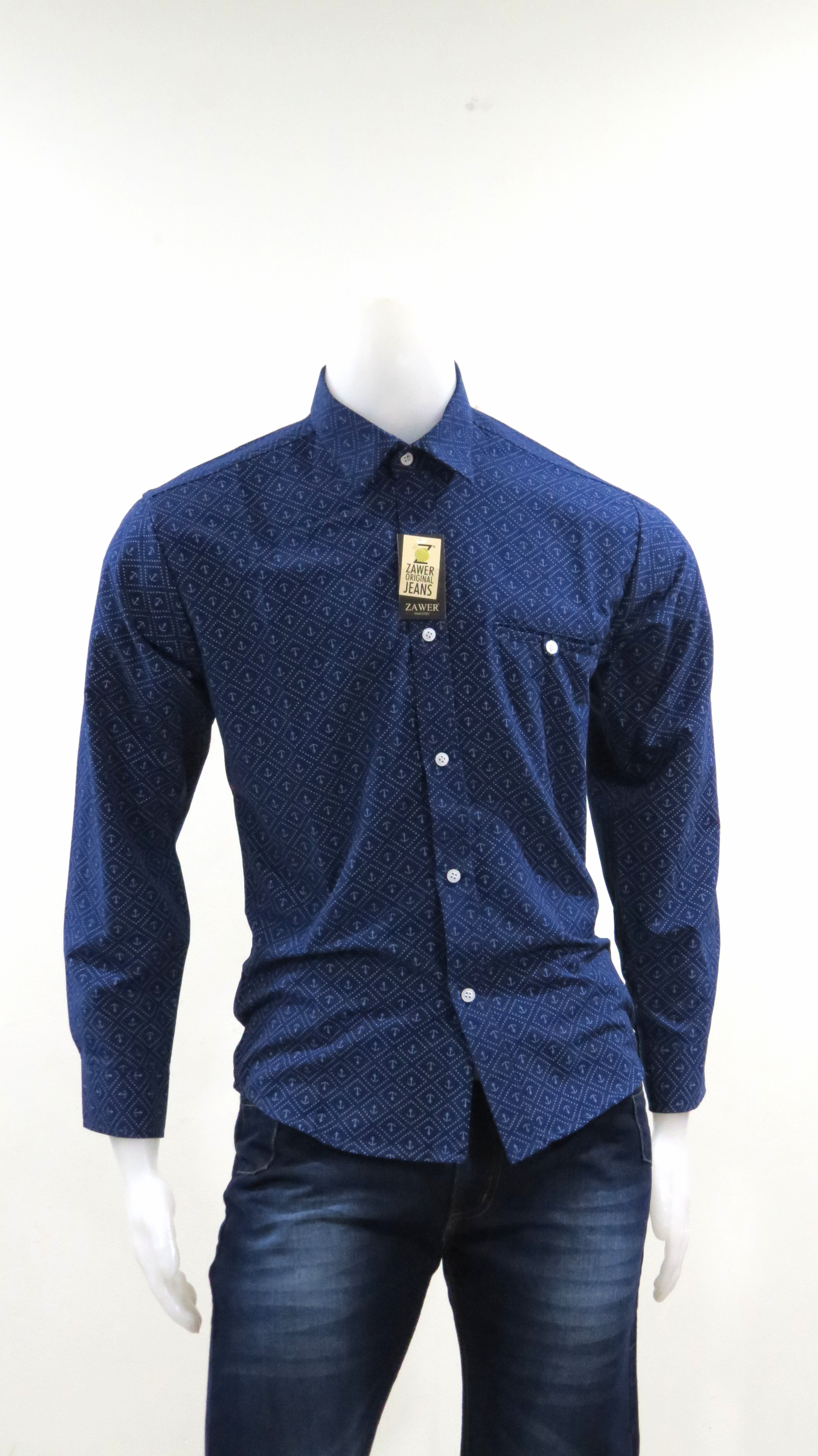 camisa ML azul anclas