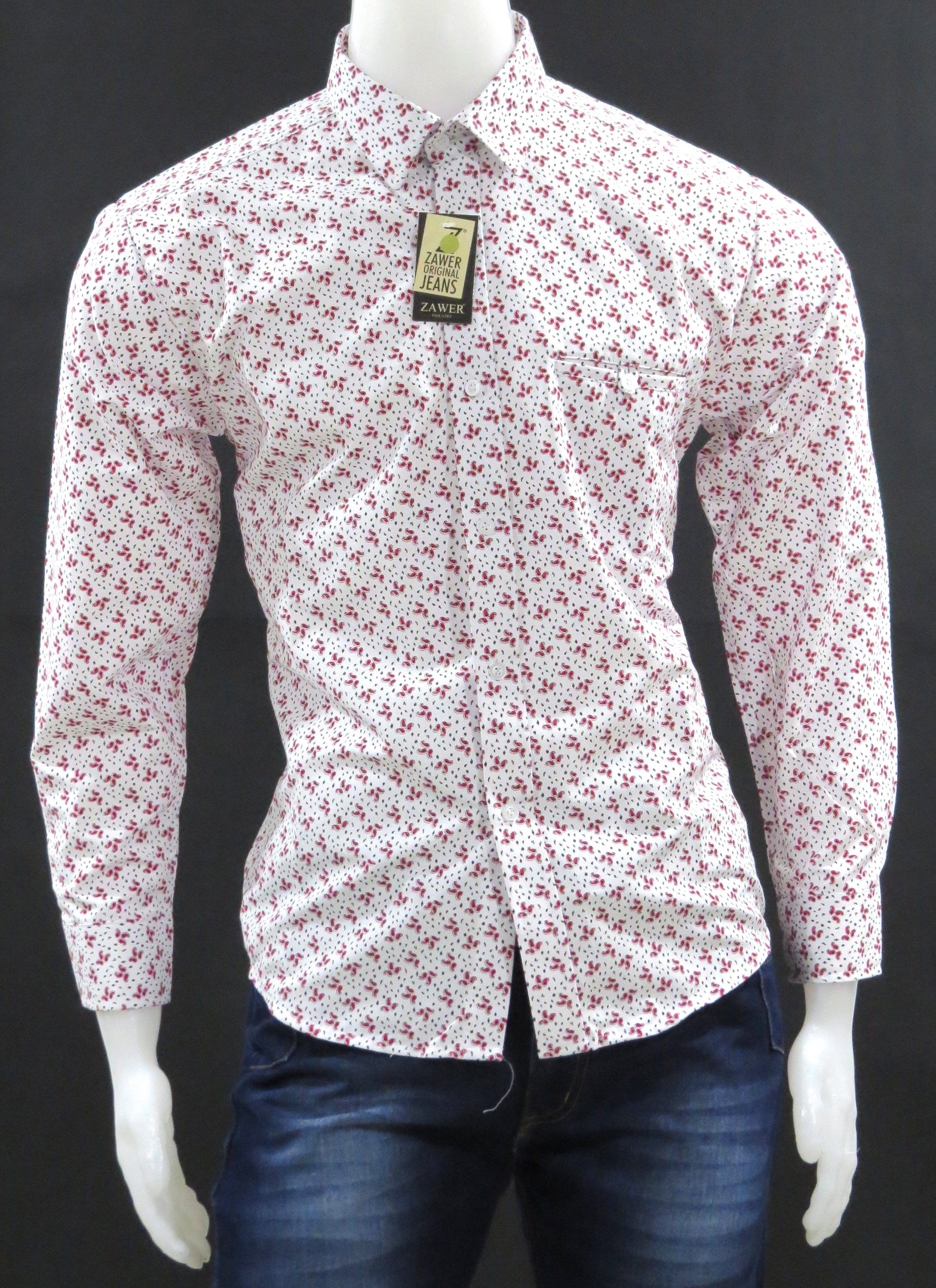 camisa ML hojas roja