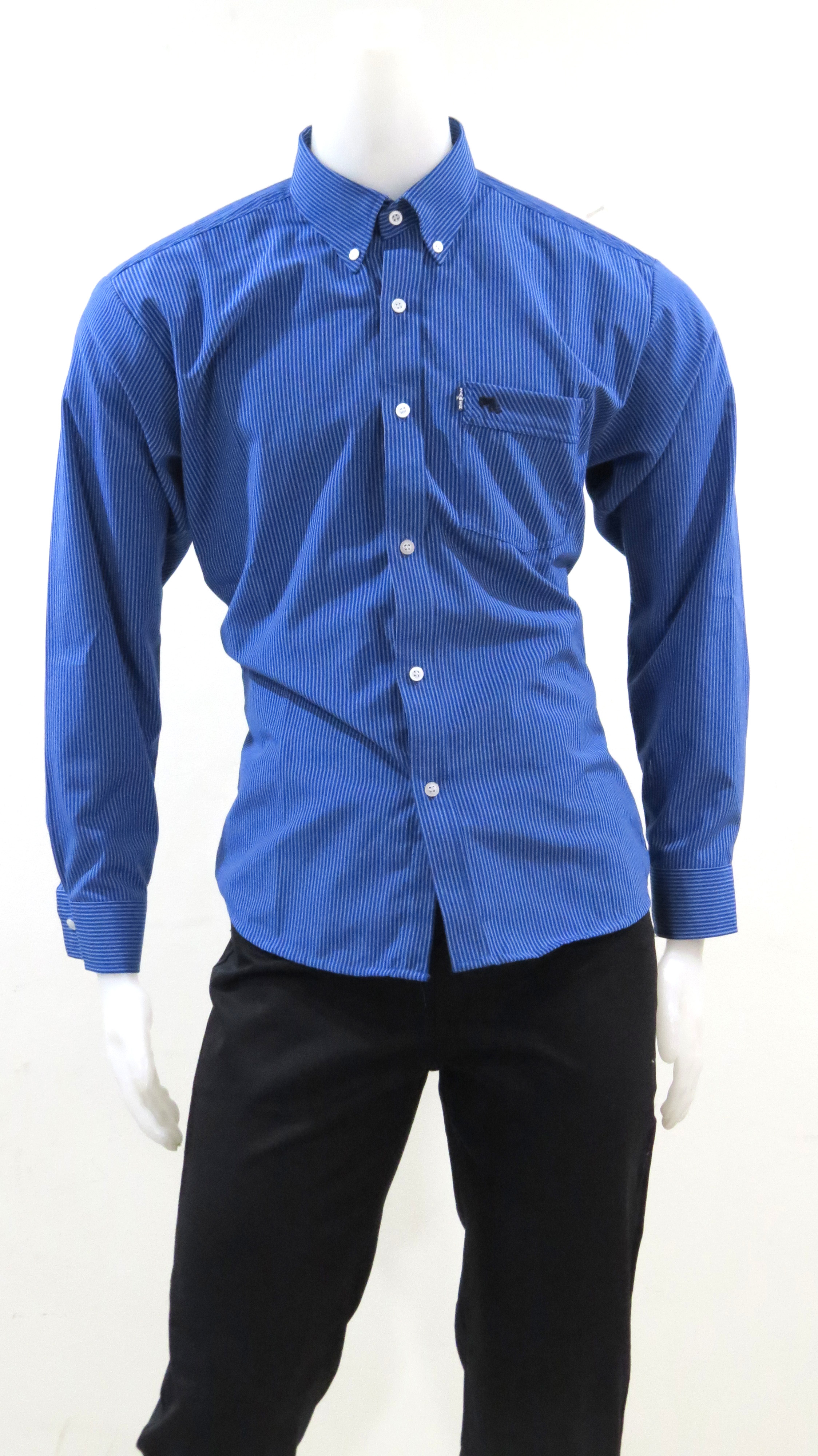 camisa manga larga azul